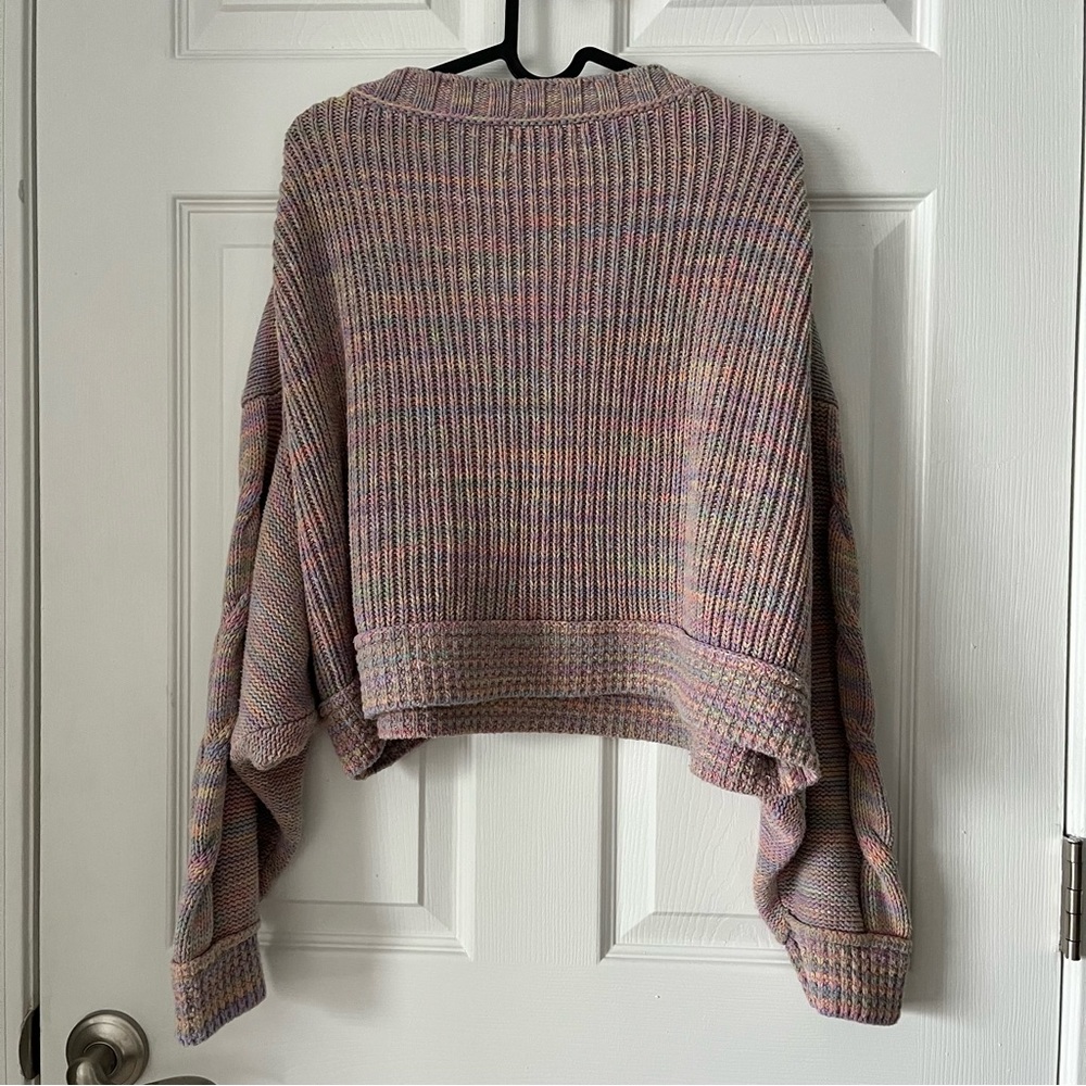 NWOT Women's UO Urban Outfitters Hazel Notch Cable Knit Cropped Sweater in Large - Picture 10 of 10